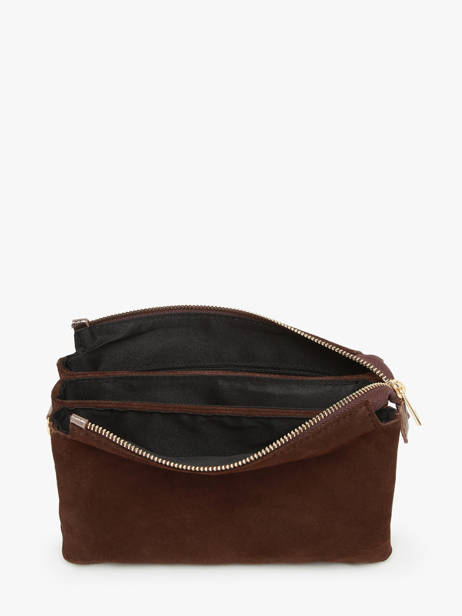 Cross Body Tas Velvet Leder Milano Bruin velvet VE24061 ander zicht 3